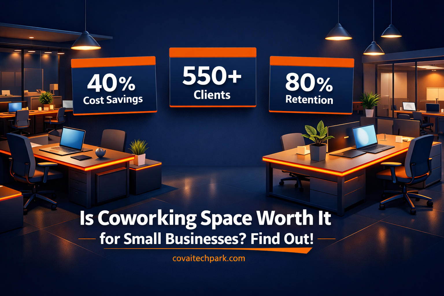 coworking space worth it for small businesses — 40% cost savings, 550+ clients, 80% retention at Covai Tech Park